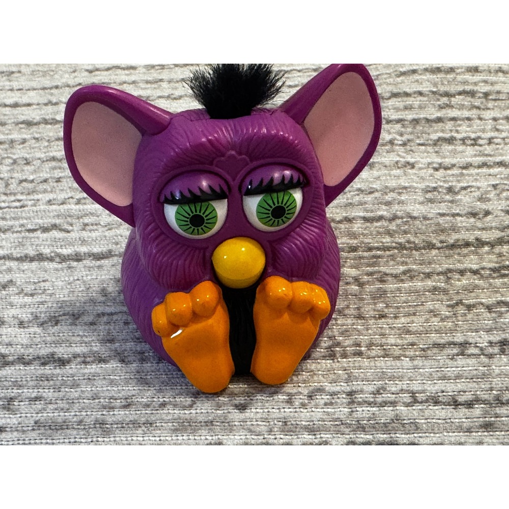 Vintage 1999 Tiger Electronics Furby PVC Plastic Figure Purple Orange Green Eyes